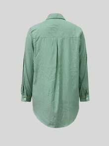 Women's Striped Casual Stylish Blouse, Suitable For Summer - Green - View 5