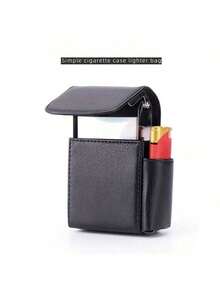 1/2pcs Fashion High-End Leather Cigarette Case PU Leather Waterproof And Anti-Fall Cigarette Case Portable Men And Women Fashion Daily Holiday Gift - Creative Cigarette Case/PU Leather Clip-On Lighter Flip Sheath Pouch Case Holder - Multicolor - View 6