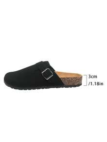 Men Retro Fashion Soft Cork Slip-On Sandals, Slippers For Indoor & Outdoor, Couples Matching Style - Black - View 4