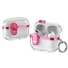 Military Industry Anti-Fall Minimalist Solid Color Electroplated Lock Clear Earphone Case Compatible With AirPods 4, Pro 2nd Gen, Pro 3rd Gen, 1/2, Anti-Drop, Various Colors For Men And Women - Multicolor - View 12