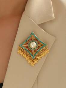 Women Brooch, Lapel Pin & Scarf Ring - Multicolor - View 2