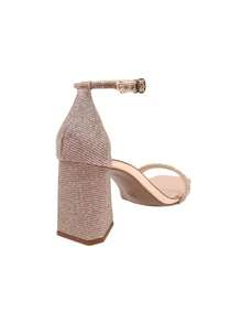 Women's Sandals Heel Glitter Rose Rhinestone Fashion Women's Footwear Modern Straps Fashion Women's Shoes - 乾枯玫瑰色 - 查看 4
