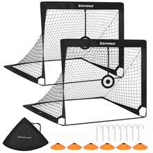 SONGMICS Football Goals Set Of 2, 4 X 3 Ft Football Training Equipment, Portable Football Nets With Targets And Training Cones, For Garden, Park, Beach, Fibreglass Structure - Black - View 4
