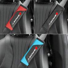 2pcs Customized Logo Carbon Fiber Leather Car Seat Belt Shoulder Pad Covers