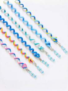 6pcs Kids Braided Hair Accessories Hair Ties, Braiding Tool For Girls Curly Hair Buns