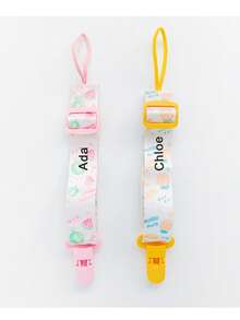 2pcs Personalized Name Pacifier Leash, Teething Toy Lanyard, Adjustable Length Hanging Strap Clip - Multicolor - View 9