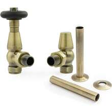 Hot Flow |  Traditional Thermostatic Radiator Vae Angled TRV (Antique Brass With Sve) - AntiqueBrassWithSleeve1 - View 5