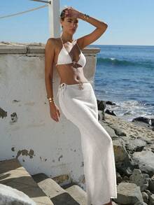 New Sexy White Knitted Starfish Women's Bikini Swimsuit, Casual European And American Style For Beach, Holiday, Party, Date In Spring/Summer - White - View 1