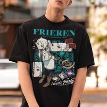 Frieren T-Shirt Beyond Journey's End Fern Stark Girl Anime Gifts Shirt All Size - Black - View 1