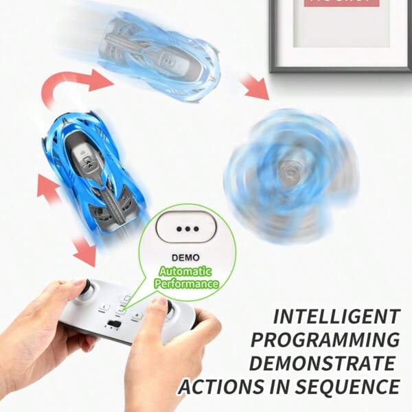 Coche teledirigido con capacidad de escalar paredes a precio de oferta, coche de juguete con luces LED para realizar acrobacias y adherirse a la pared, regalo para niños y niñas