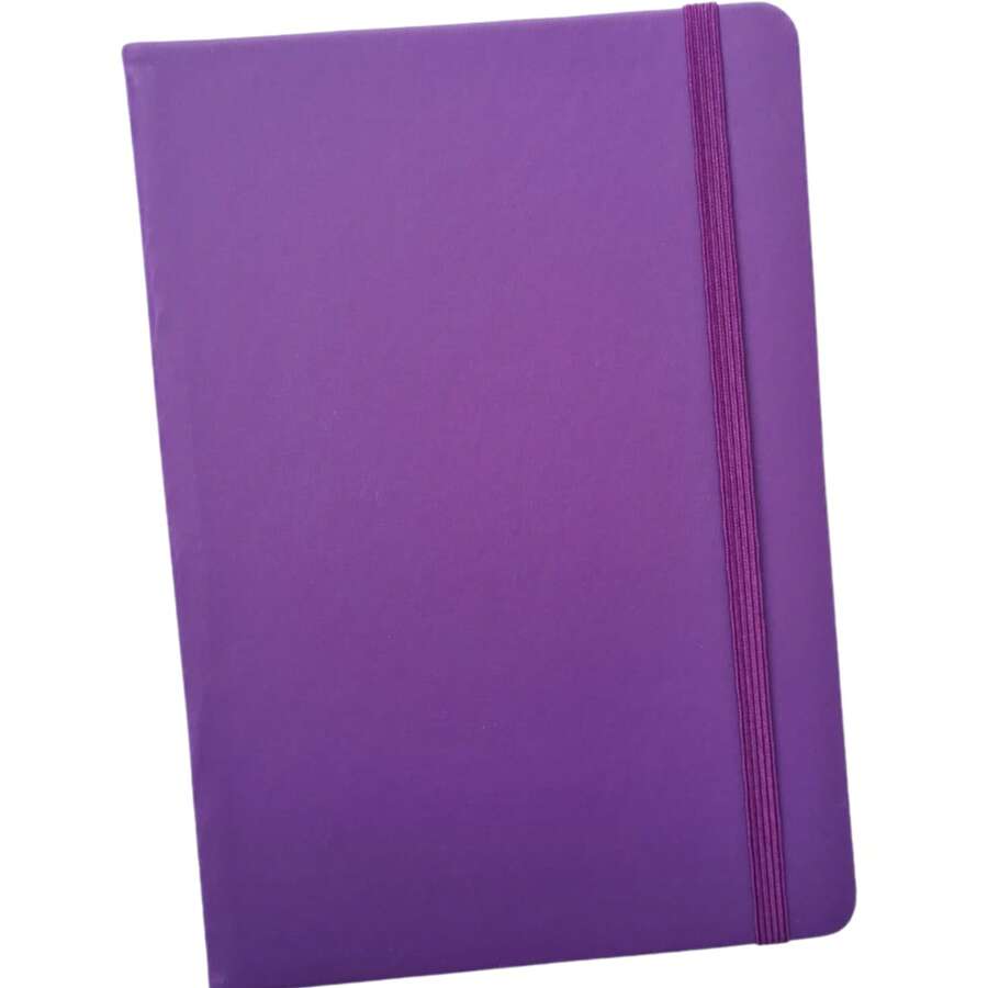 Moleskine Style Notebook 14x20 SKETCHBOOK With Or Without Lines - 紫色-帶線 - 查看 1