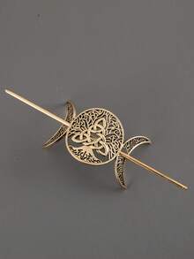 1件复古金属日月宫廷图腾波西米亚锌合金发夹发髻器发饰，四季皆宜，发髻发饰，发型发夹，发饰，头部饰品 - 彩色 - 查看 23