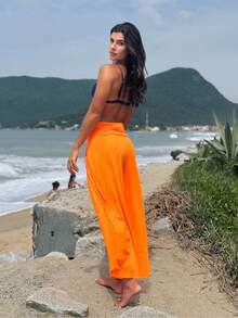 Beach Cover-Up Pants Jumpsuit - Naranja - Ver 3