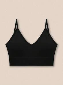 Set de 3 bras deportivos sin costuras con estampado de rayas, sujetador sin aros cómodo y sexy con diseño de espalda de tirantes anchos para mujeres