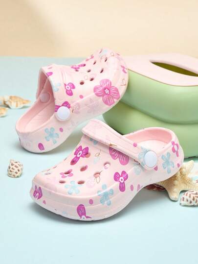 Kids Solid Color Slip On Sandals, Waterproof Non-Slip EVA Casual Fashion, Soft Thick-Soled Beach Shoes Breathable Slides
