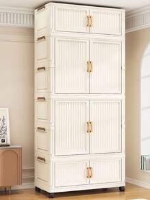 5/4/3/2/1 Layer No-Assembly Foldable Wardrobe Thickened Storage Cabinet, Home/Bedroom Use, Baby/Kids Clothes Closet For Women Storage Organizer Travel Essentials Back To School
