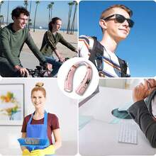 Portable LED Display Neck Hanging Chiller Fan With Cold Pad, Rechargeable Bladeless Personal Fan, 5-Speed Adjustable, USB Powered, 5th Gen Digital Display Night Running Fan - Multicolor - View 7