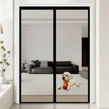 Cortina de puerta de fibra de vidrio antimensos mejorada para verano, cortina de puerta autocierre magnética de alta transparencia para uso doméstico, resistente a arañazos de gatos y perros, diseño invisible y transpirable, sin necesidad de perforación, cortina de puerta antiinsectos
