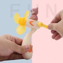 1pc Mini Handheld Fan - 6.3*3.54in Cute Animal Shaped Portable Fan, No Charging Needed - Lightweight PP Material For Outdoor, Travel, Summer Cooling Summer Cooling,Beach,Travel
