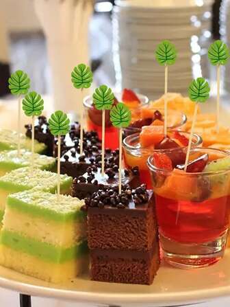 100pcs Tropical Cocktail Picks, Monster Cocktail Sticks, Party Decoration Toothpicks, Hawaiian Bamboo Skewers, Fruit Appetizer Drink Picks, Halloween Gift