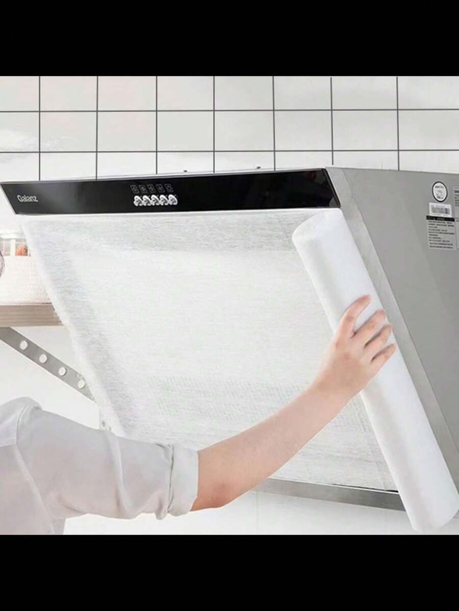 Set Of 12 White Household Hood Filters And Absorbers, Greaseproof Oven Hoods, Kitchen Greaseproof Stickers (45 X 43 Cm/Pc), Also Available In 500 Cm/Roll Extension And 1000 Cm/Roll Extra-Long Version For All Hood Sizes. - Multicolor - View 1
