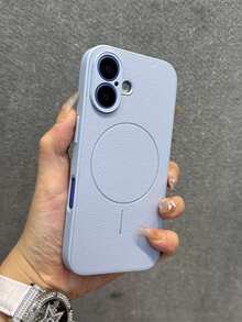 Luxury Glossy Pu Leather Magnetic Soft Phone Case Compatible With IPhone 16 15 14 13 12 Pro Max Lens Protective Wireless Charge Back Cover Waterproof Shockproof Anti-Fall Scratch Resistant - Blue - View 2