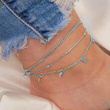 Pulseiras de tornozelo douradas/prateadas para mulheres, tornozeleiras douradas para mulheres, conjunto de tornozeleiras de strass com corrente brilhante à prova d'água, pulseiras de tornozeleira em camadas empilháveis para mulheres, joias douradas de praia, presente