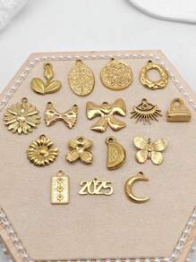 2 Stücke minimalistische personalisierte geometrische Schmuckzubehör, 18 Karat vergoldete Edelstahl Anhänger Halskette, DIY Schmuckherstellung