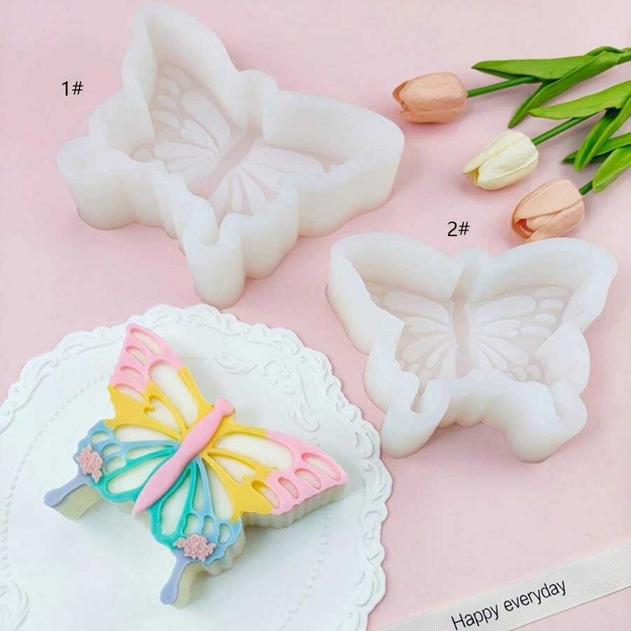 DIY Butterfly Shaped Plaster Aromatherapy Silicone Mold, Multi-Functional - White - View 1