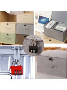 三位密码锁，高品质金属密码锁，三位密码挂锁，行李金属密码锁，迷你防盗锁，抽屉锁，旅行和健身房储物柜的理想配件 - 彩色 - 查看 2