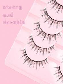 10 Pairs Cartoon Style False Eyelashes, Natural Makeup Effect, Anime Cosplay False Lashes, Transparent Stem, Natural Cartoon False Eyelashes, Korean/Japanese Cosplay False Lashes, Strip False Eyelashes