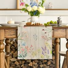 Floral Flowers Printed Tablecloth, Seasonal Summer Kitchen Dining Table Decor For Home Party
