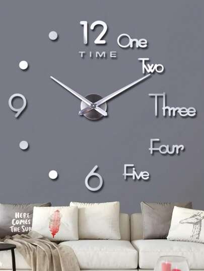 Pc Of DIY Acrylic Wand Clock, Creative Frameless Large Set, Easy To Install, Silent Klok Living Room, Bedroom ation, Home Furnishings Dormitory Back School view 9