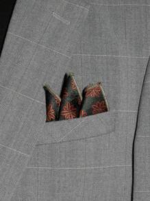 1pc Men's Casual Floral & Striped Pattern Handkerchief/Pocket Square, Suitable For Business, School, Daily Wear