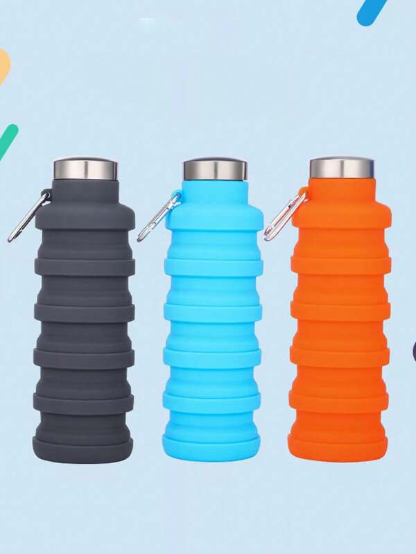 1pc Foldable Silicone Sport Water Bottle, Anti-Drop Durable Heat-Resistant Telescopic Design, Portable Fitness Hand-Held Cup For Outdoor Sports, Travel, Hiking, Camping, Home, School, Gym Use