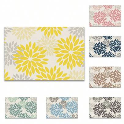 Un conjunto de 4/6 individuales de primavera y verano diseñados con coloridos patrones florales primaverales, tejidos en 100% fibra de poliéster, individuales de poliéster lavables a máquina con múltiples patrones de colores para elegir, resistentes al calor, resistentes a las manchas, impermeables, fáciles de limpiar, adecuados para la decoración de la mesa de café, la decoración de fiestas de vacaciones, la protección de la mesa, la decoración de la cocina y la sala de estar