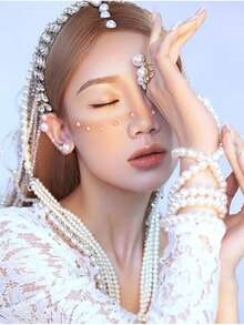 1-5 miếng trang sức tự dính cho mặt, miếng dán ngọc trai tròn, ngọc trai trang trí mặt, trang điểm dự tiệc lễ hội, miếng dán tóc, miếng dán trang trí mắt và mặt bằng ngọc trai, tự làm cho lễ hội âm nhạc, trang điểm Y2K, lễ hội hóa trang, tiệc tùng. - Nhiều màu - Xem 7