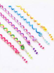 6pcs Kids Braided Hair Accessories Hair Ties, Braiding Tool For Girls Curly Hair Buns