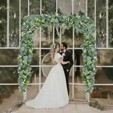 1pc Eucalyptus Garland Lush Silver Dollar Eucalyptus Leaves Boxwood Artificial Faux Greenery Garland Vines For Baby Shower Wedding Party Table Runner Room Home Mantle Decor