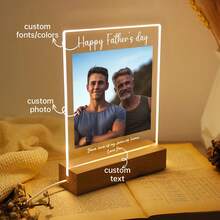 Personalized LED Name Sign Mother's Day Gift Engraved /UV Print Night Light Custom Stand Light Up Sign Wood Table Night Lamp Wedding Birthday - Festival Night Light 1 - View 4