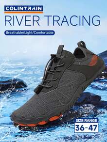 Unisex Quick-Dry Water Shoes For River Tracing | Breathable Barefoot Design With Non-Slip Grip | Ideal For Beach, Hiking, Boating - Grey - View 2