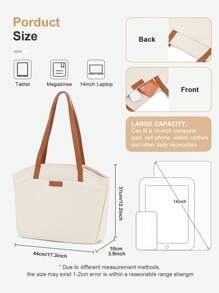 Floless Bolso Tote Para Mujer, Bolso De Trabajo Para Oficina De Negocios Para Mujer, Bolso De Hombro Con Compartimento Para Computadora De 14 Pulgadas, Bolso De Mano De Asa Superior Y Capacidad Grande Con Cremallera Para Mujer, Bolso De Asa Para Hombro Con Pu Correa Para Compras, Viaje Y Trabajo