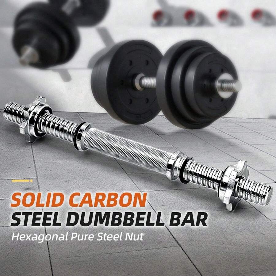 1 Pair Of 40cm Solid Dumbbell Bars, Electroplated Smooth Rods With 2 Screws, Suitable For Various Dumbbell Plates, For Home, Outdoor, And Gym Use - Silver - View 1