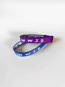 Set de 1/2/4 piezas Pulsera WWJD, Correa manual de colores aleatorios ¿Qué haría Jesús? Pulseras trenzadas hechas a mano bordadas, joyería cristiana inspiradora, muñequera deportiva unisex