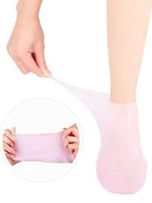 4件套：1双优质硅胶袜和1双优质硅胶手套。硅胶防护保湿足膜袜和手套，防水防裂，足部和手部护理套装，搭配您喜爱的乳液和面霜使用。 - 彩色 - 查看 12
