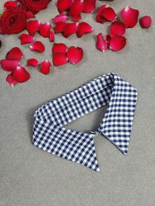 1pc Men's Elegant Embroidery Dual-Color Plaid Polyester Fashion Collar, Versatile For All Seasons - Multicolor - View 8