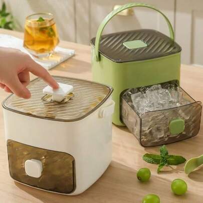 1pcs48制冰机带易盖-大容量双层冰块架 冰块储存盒 冰块模具 夏季清凉冰块架