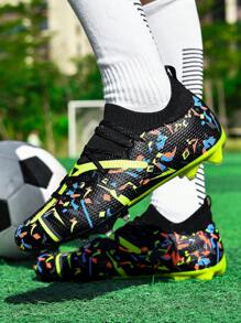 1 Pair Adult & Student Football/Soccer Shoes, Low-Top Outdoor Team Competition Men's Professional Sports Shoes, Big Size Anti-Slip, Wear-Resistant, AG Studs, FG Natural Grass Soft Ground, Lace-Up Cleats, Leather Football Training Shoes, Lightweight, High-Performance, Anti-Skid, Top Professional Football Boots