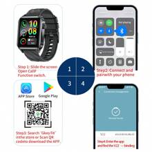 ESFOE LIGE Modische Smartwatch mit quadratischem Zifferblatt, Schrittzähler, Zeitnahme, Training, kabellose Anrufe, Musikwiedergabe, Weckruf-Erinnerung, Multifunktions-Damensmartuhr
