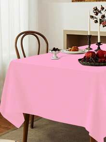 5 件塑料桌布，适用于长方形桌子的一次性桌布，粉色桌布，适用于圣诞派对、生日派对、婚礼 - 粉色 - 查看 6